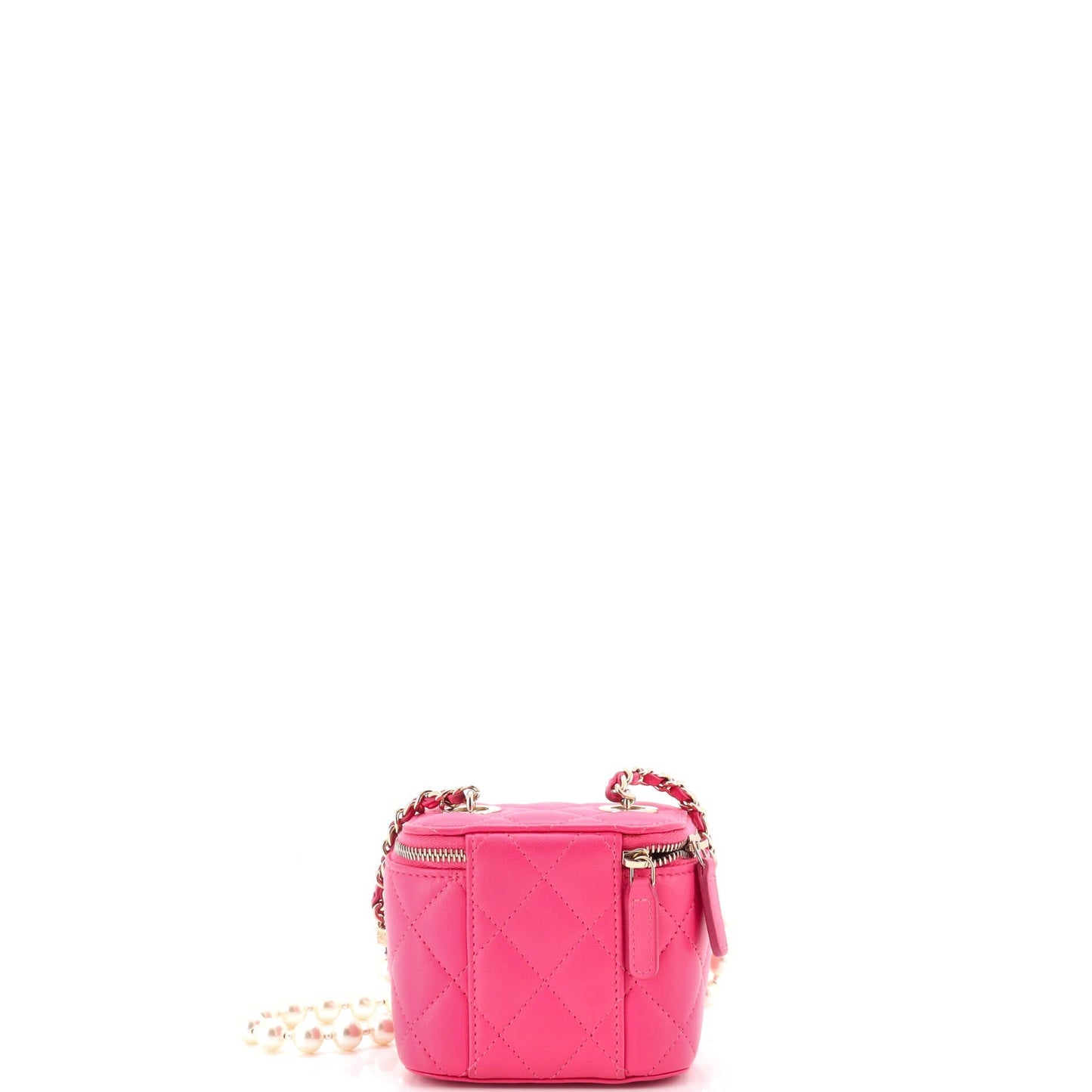 Vanity Case with Pearl Chain Quilted Lambskin Mini
