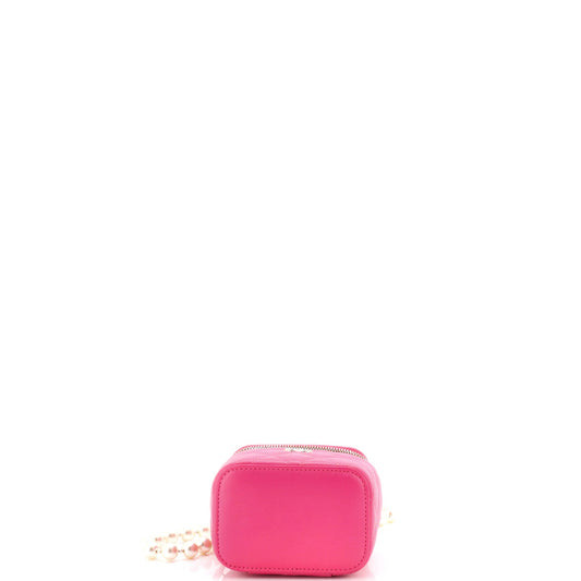 Vanity Case with Pearl Chain Quilted Lambskin Mini