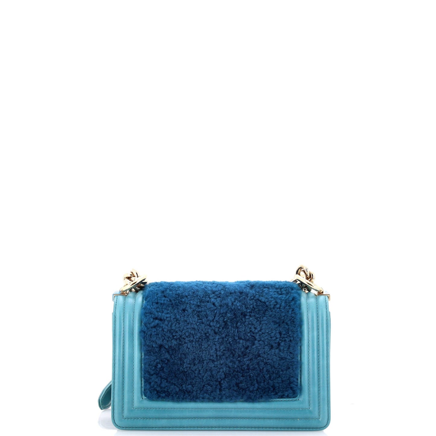 Boy Flap Bag Shearling with Leather Small