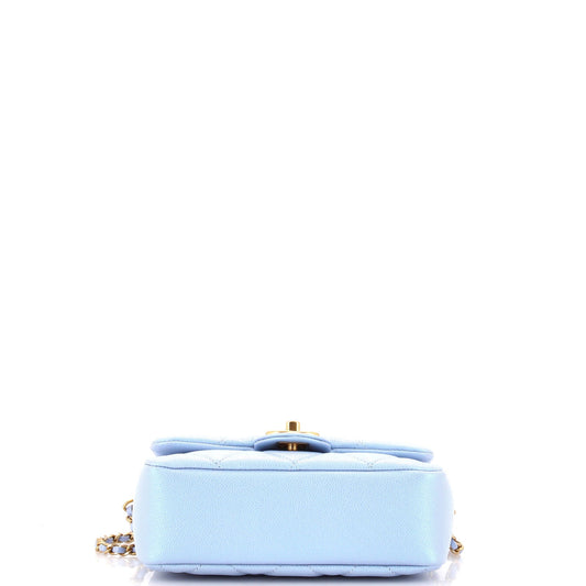 My Perfect Adjustable Chain Flap Bag Quilted Iridescent Caviar Mini
