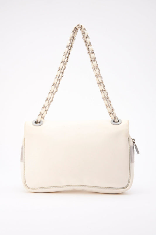 Chanel Sport White Floral Nylon Flap Bag