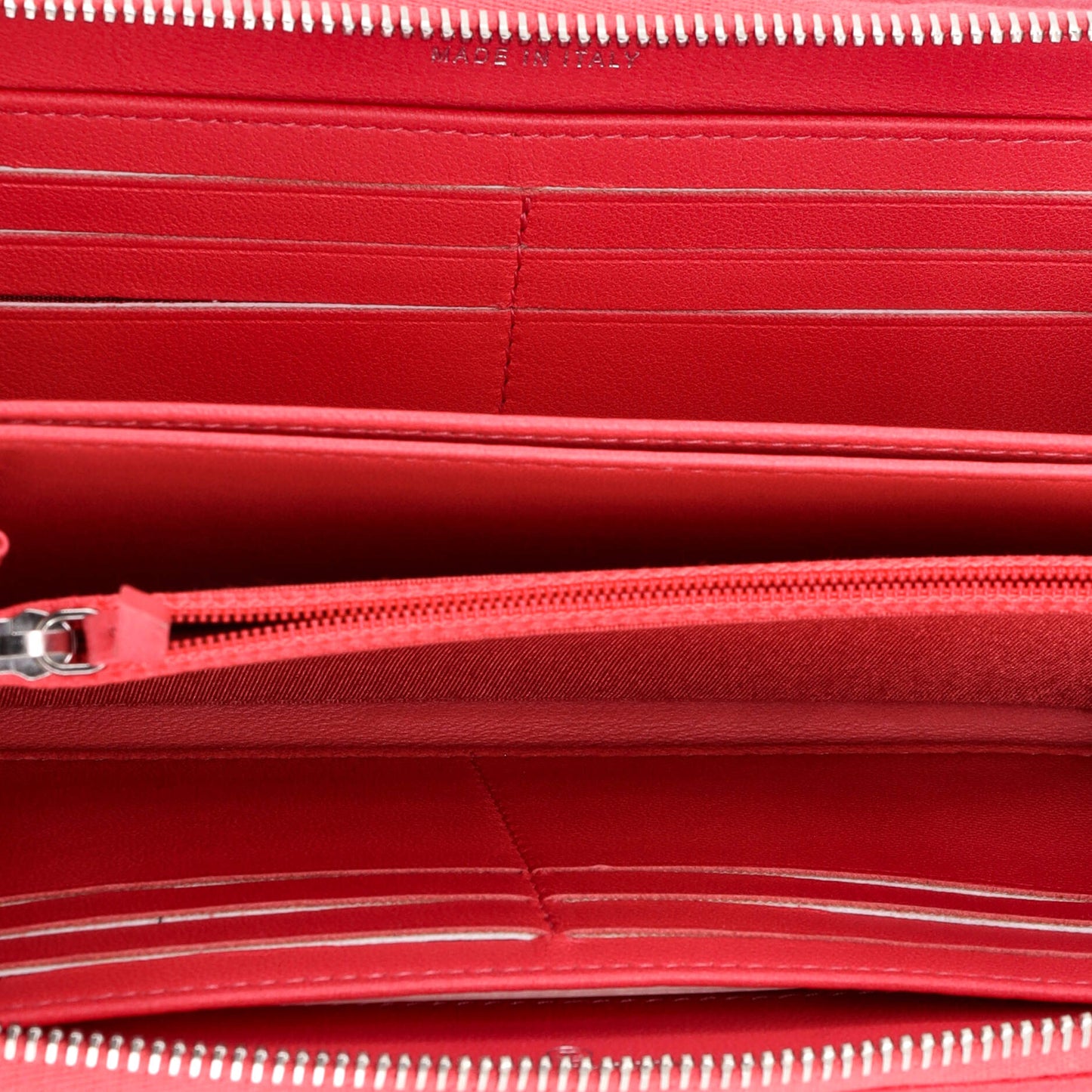 CC Zip Around Wallet Stitched Lambskin Long