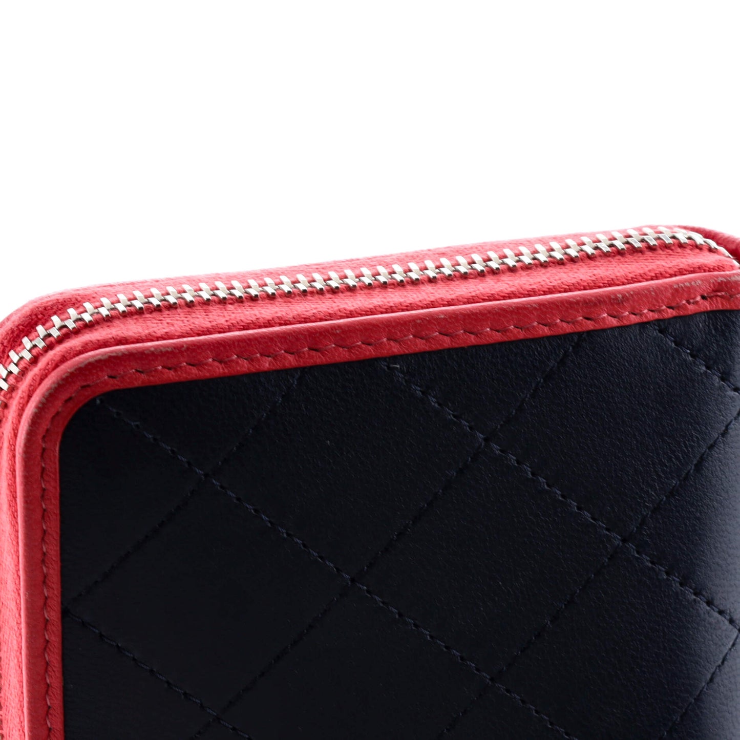 CC Zip Around Wallet Stitched Lambskin Long