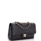Classic Double Flap Bag Chevron Caviar Medium