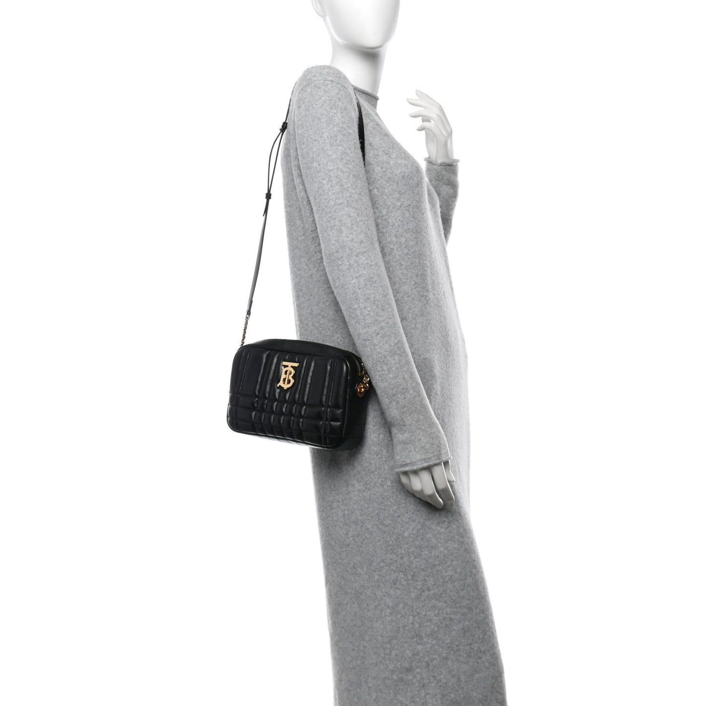 Amelia Calfskin Quilted Small Lola Camera Bag Black