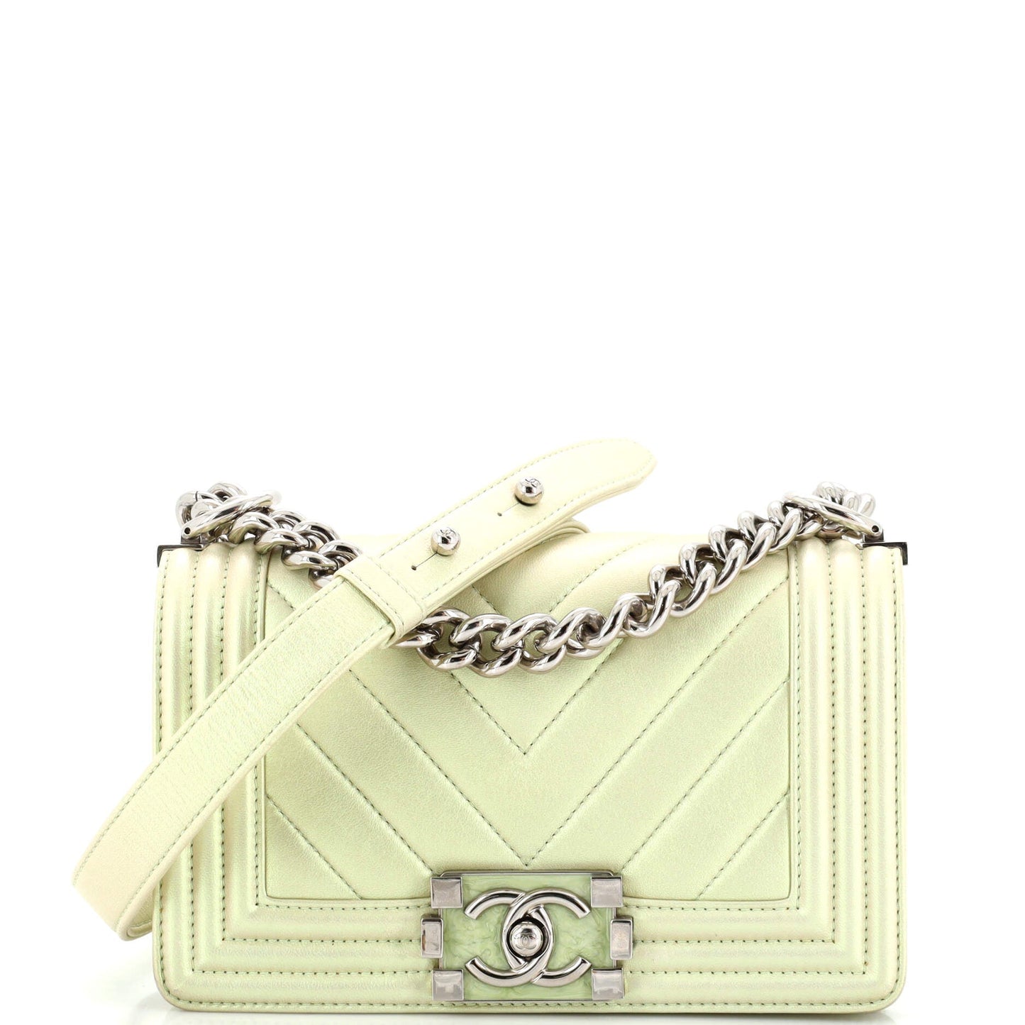 CHANEL Boy Flap Bag Iridescent Chevron Lambskin Small
