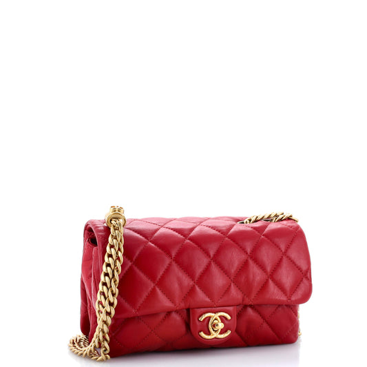 All Slide Long Flap Bag Quilted Lambskin Small