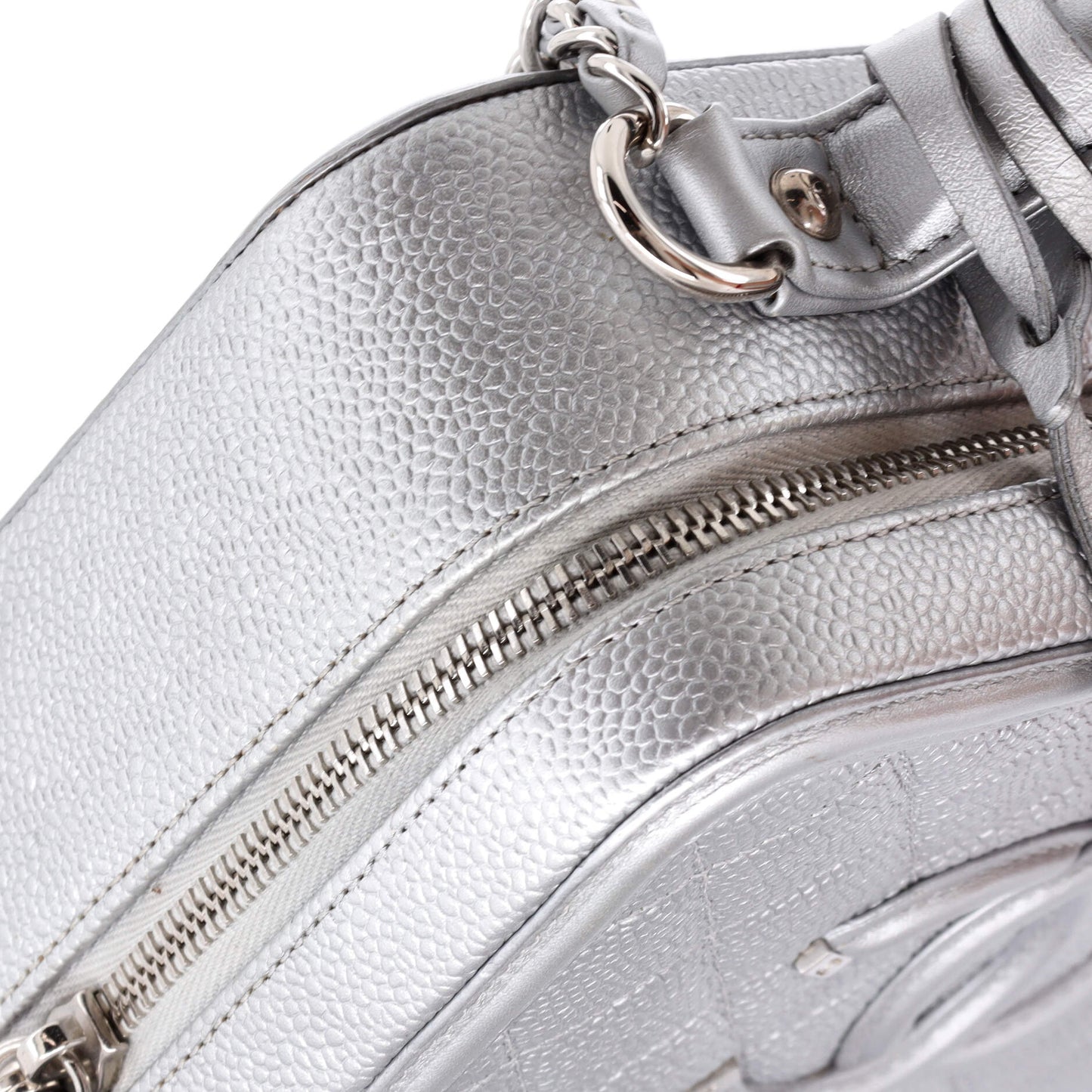 Filigree Vanity Case Quilted Metallic Caviar Medium