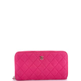 Zip Around Wallet Quilted Caviar Long
