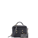 Filigree Vanity Case Quilted Caviar Small