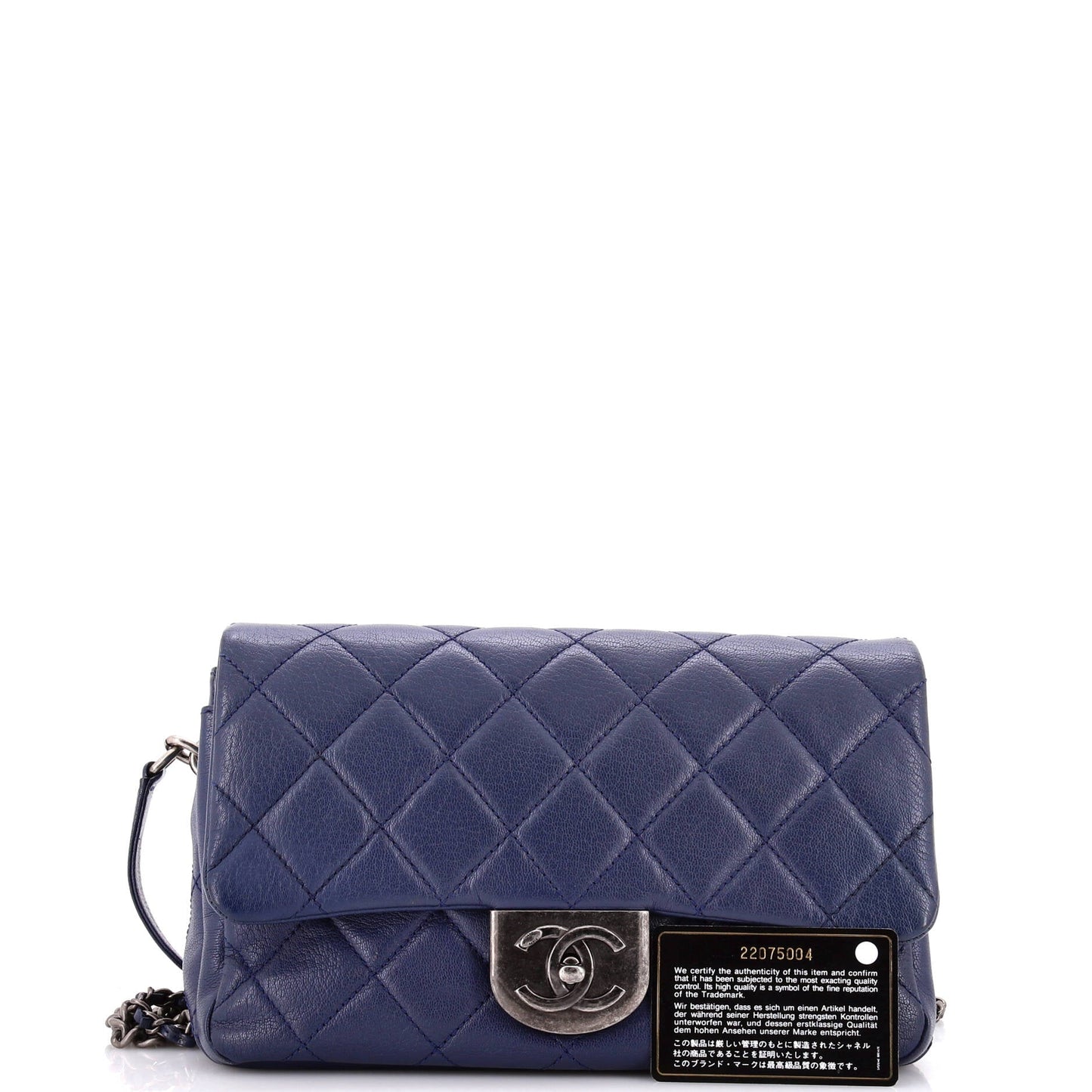 Double Carry Chain Waist Bag Quilted Goatskin Small