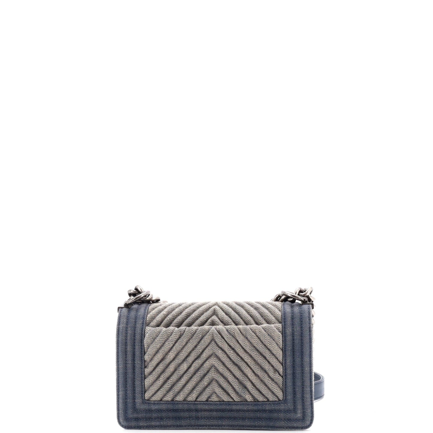 Boy Flap Bag Chevron Denim Small