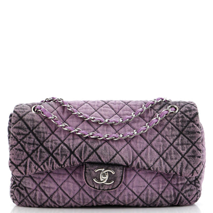 Denimpression Flap Bag Quilted Distressed Denim Medium