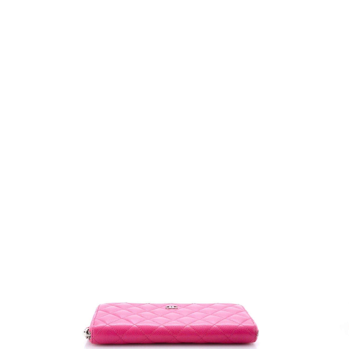 Zip Around Wallet Quilted Caviar Long