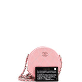 Round Clutch with Chain Stitched Lambskin Mini