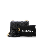 Lacquered Metal CC Flap Bag Quilted Lambskin Mini