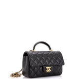Classic Single Flap Top Handle Bag Quilted Lambskin Mini