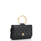 Pearl Crown Wallet on Chain Quilted Lambskin