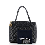 Medallion Tote Quilted Caviar
