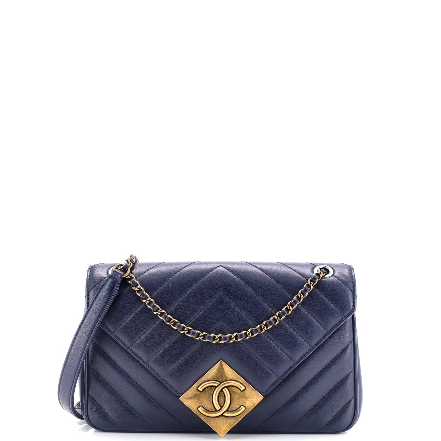 Pyramid CC Flap Bag Chevron Lambskin Small