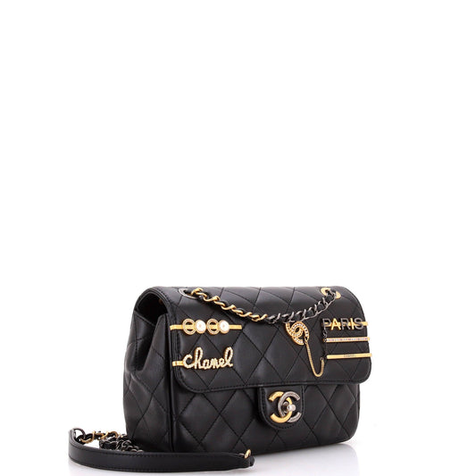 Coco Clips Flap Bag Embellished Quilted Lambskin Small