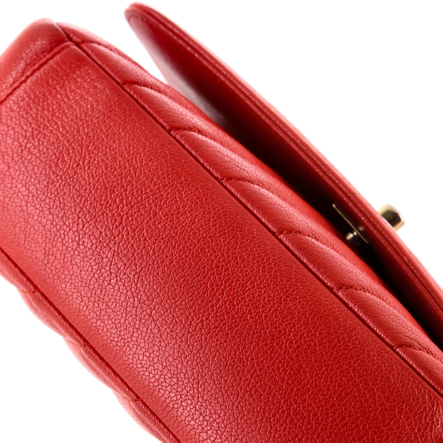 CC Flap Bag Diagonal Quilted Goatskin Small