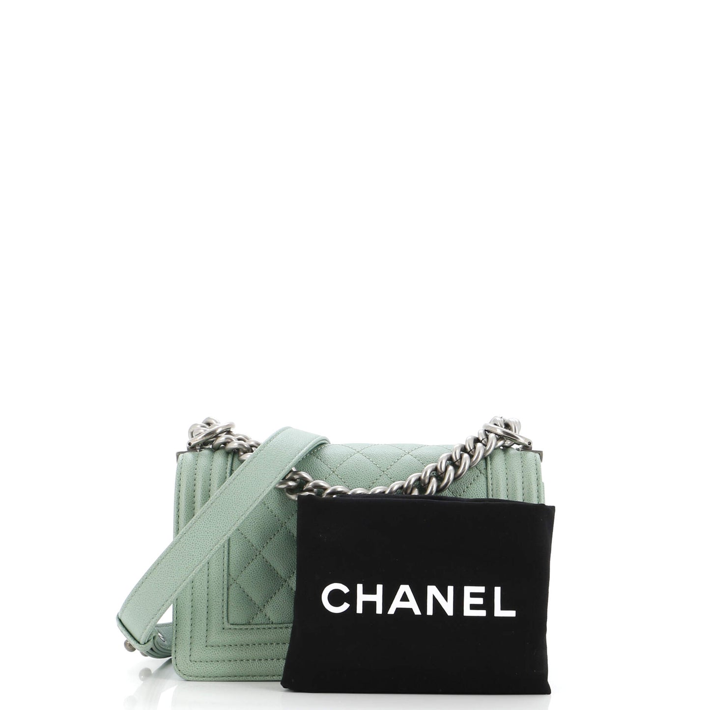 Boy Flap Bag Quilted Caviar Small