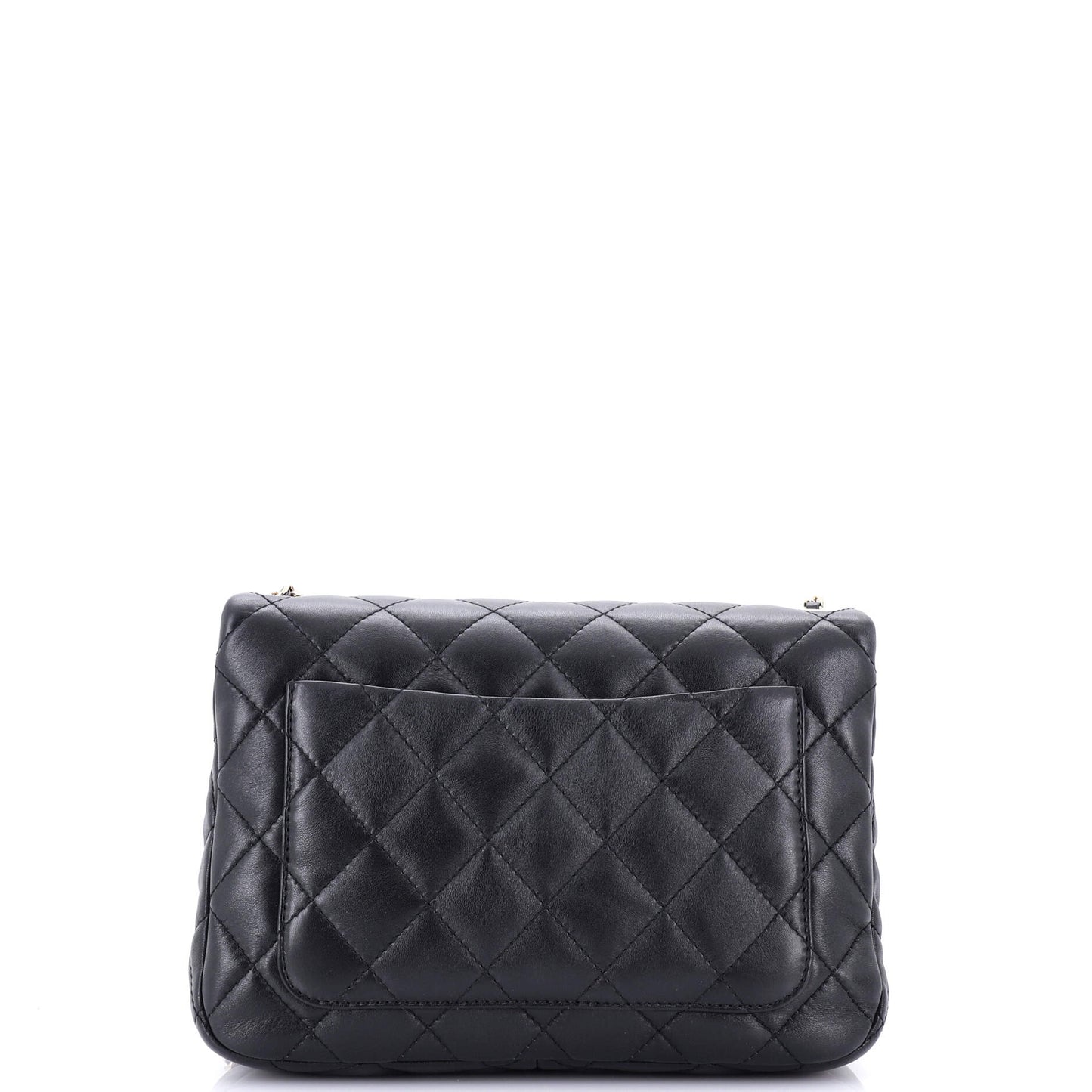 Chain Frame Enamel CC Flap Bag Quilted Lambskin Medium