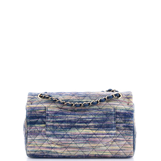 Classic Double Flap Bag Quilted Multicolor Denim Medium