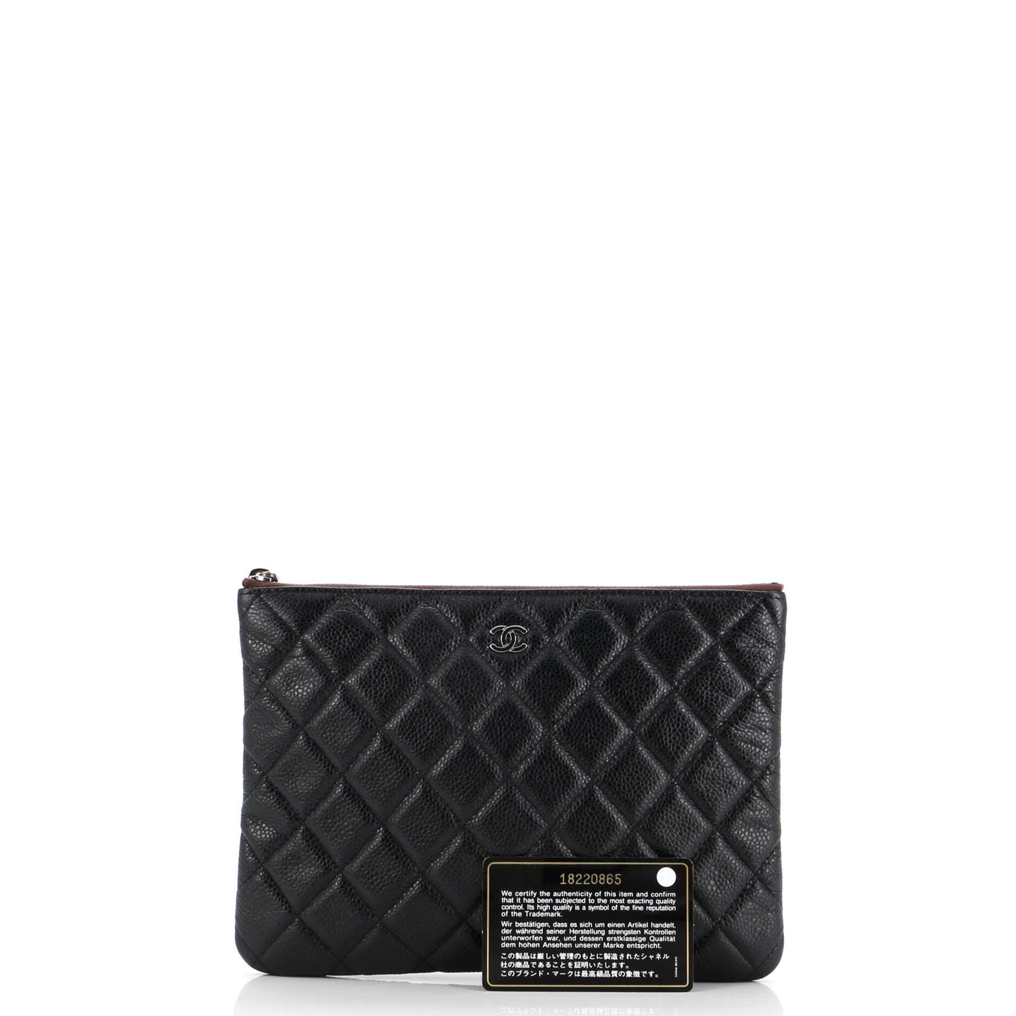 O Case Clutch Quilted Caviar Small