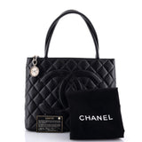 Medallion Tote Quilted Caviar