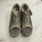 Shoes Luxury Designer By Prada In Green & White, Size: 7