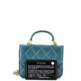 Top Handle Flap Coin Purse with Chain Quilted Lambskin