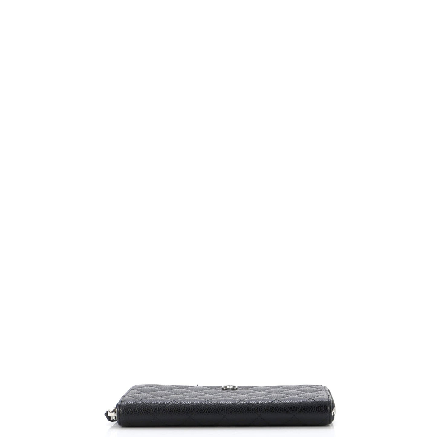 Zip Around Wallet Quilted Caviar Long