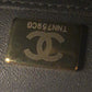 CC Top Handle Vanity Case with Chain Quilted Caviar Small