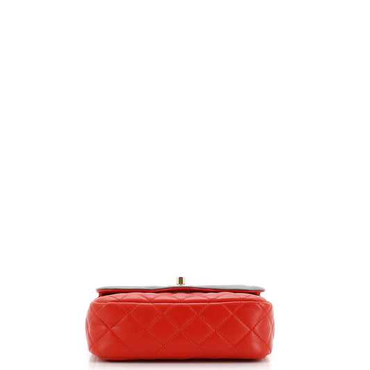 Two Tone Flap Bag Quilted Lambskin Mini