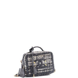 Filigree Vanity Case Quilted Tweed with Snakeskin Small
