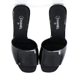 Women's CC Block Heeled Mule Sandals Patent