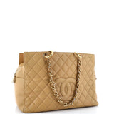 Grand Timeless Shopping Tote Quilted Caviar