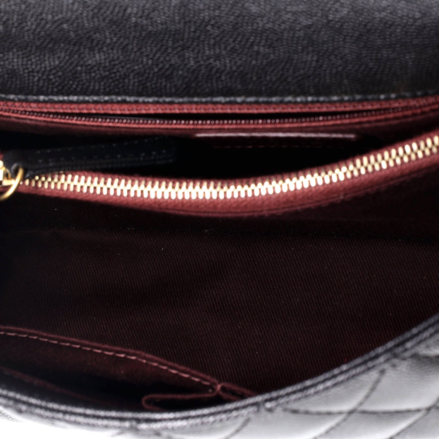 Coco Top Handle Bag Quilted Caviar Small