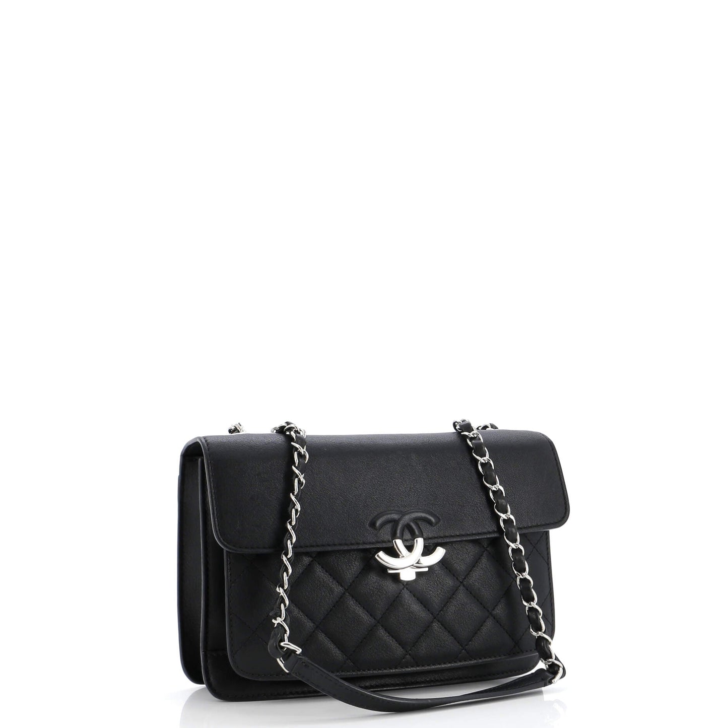 CC Box Flap Bag Quilted Calfskin Small