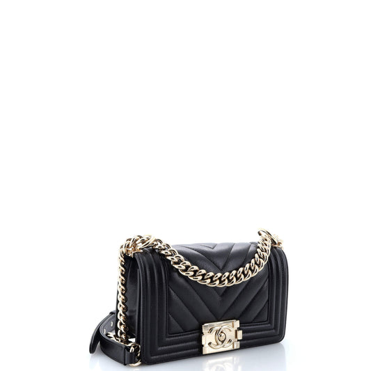 Boy Flap Bag Chevron Caviar Small