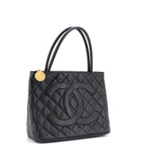 Medallion Tote Quilted Caviar