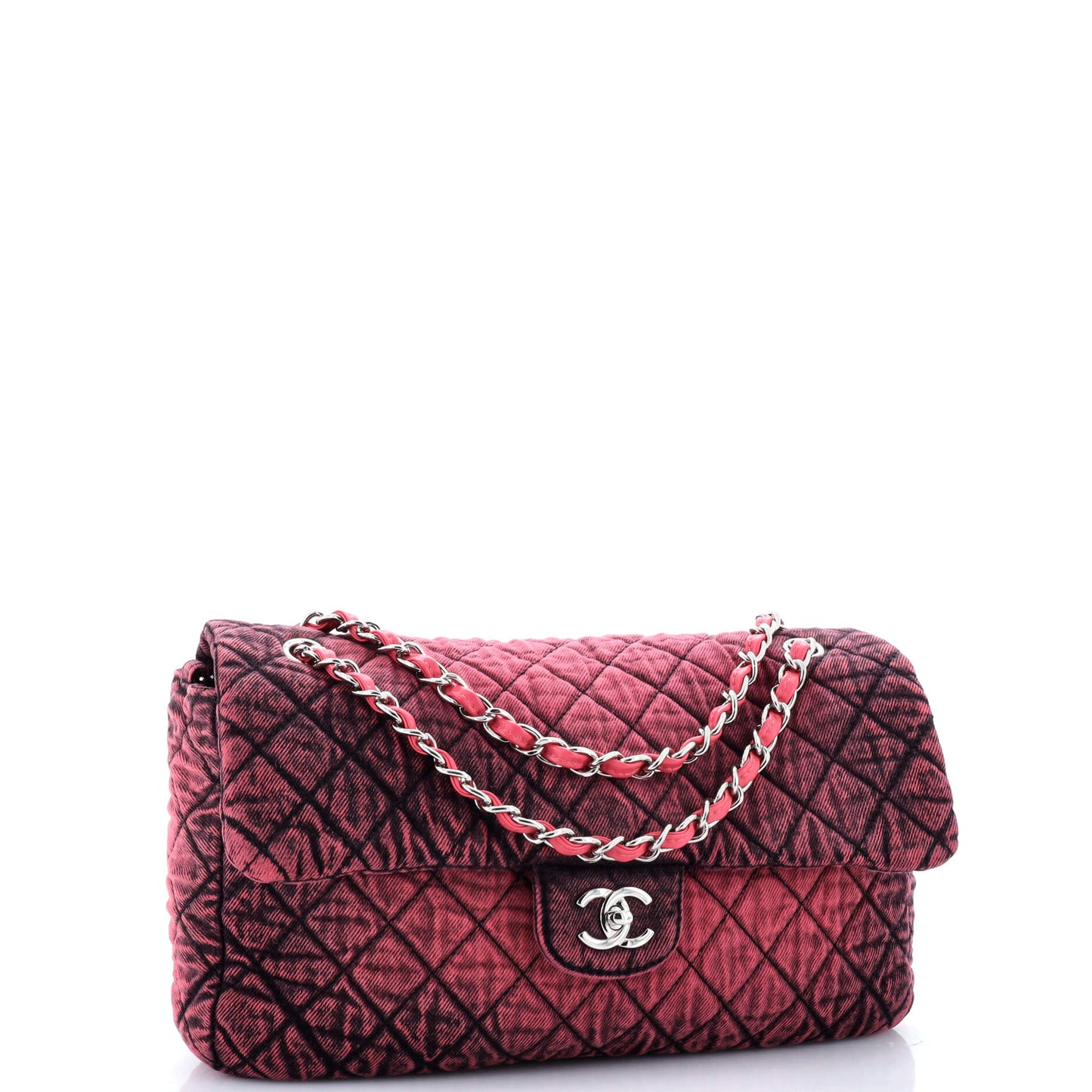 Denimpression Flap Bag Quilted Distressed Denim Medium