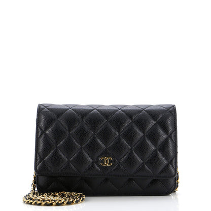 Wallet on Chain Quilted Caviar