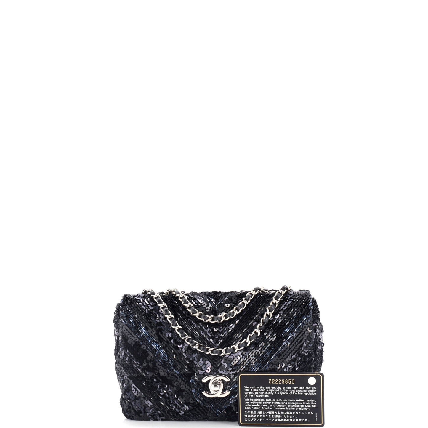 CC Flap Bag Chevron Sequins Mini