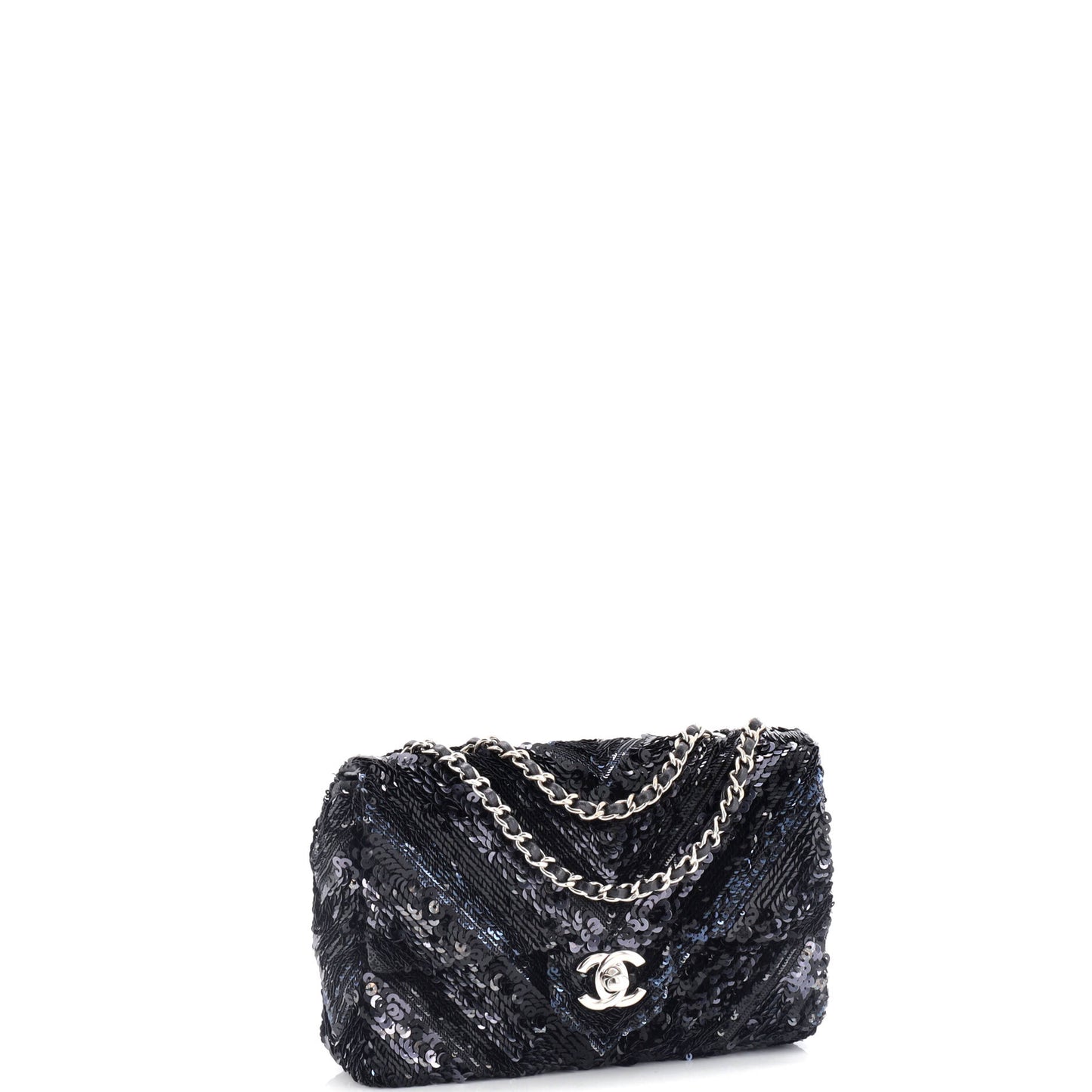 CC Flap Bag Chevron Sequins Mini