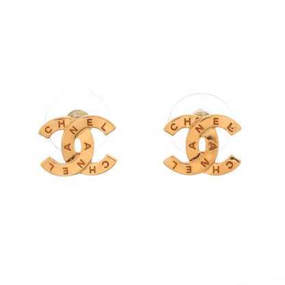 CC Paris Button Stud Earrings Metal