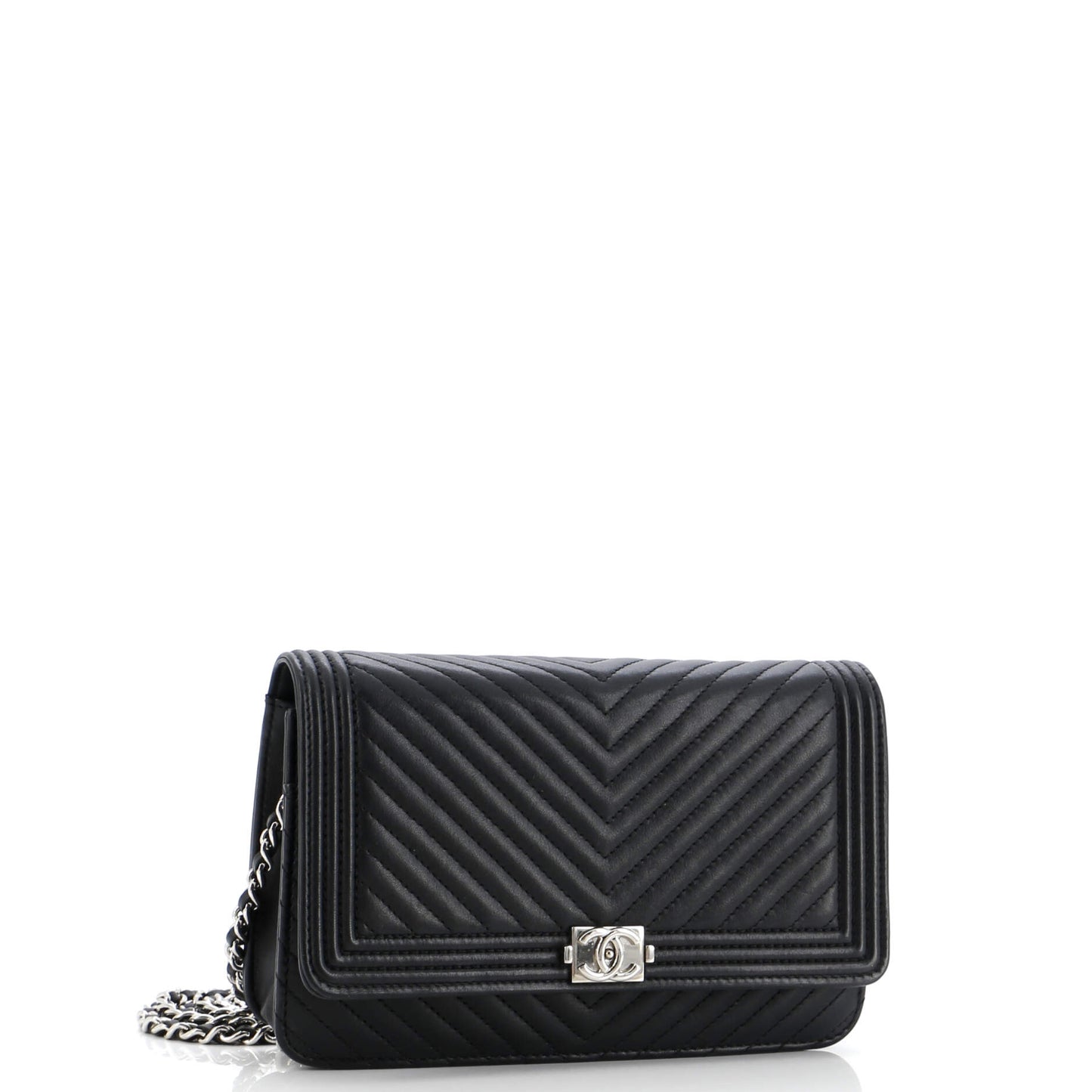 Boy Wallet on Chain Chevron Lambskin