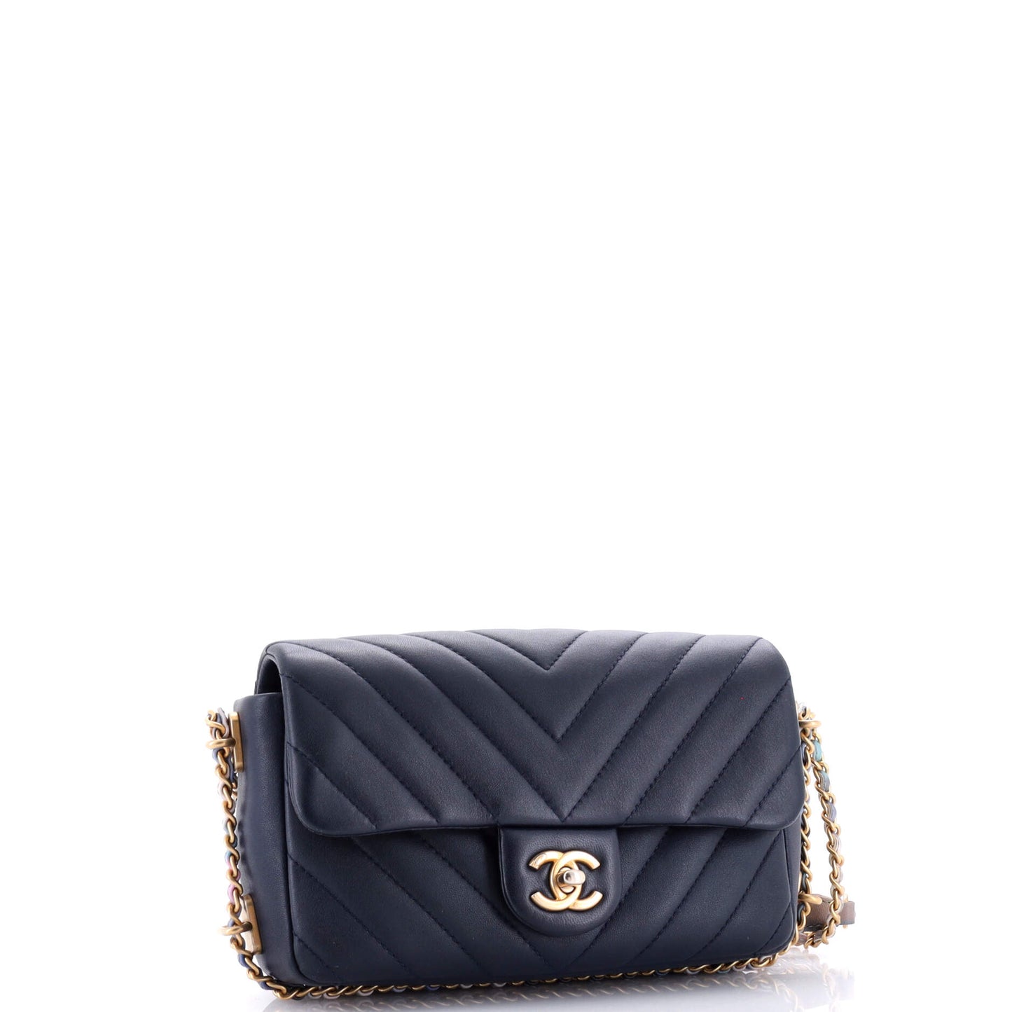 Chain Around CC Flap Bag Chevron Lambskin Mini